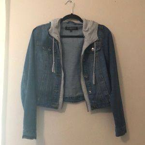 Large jean jacket with hood